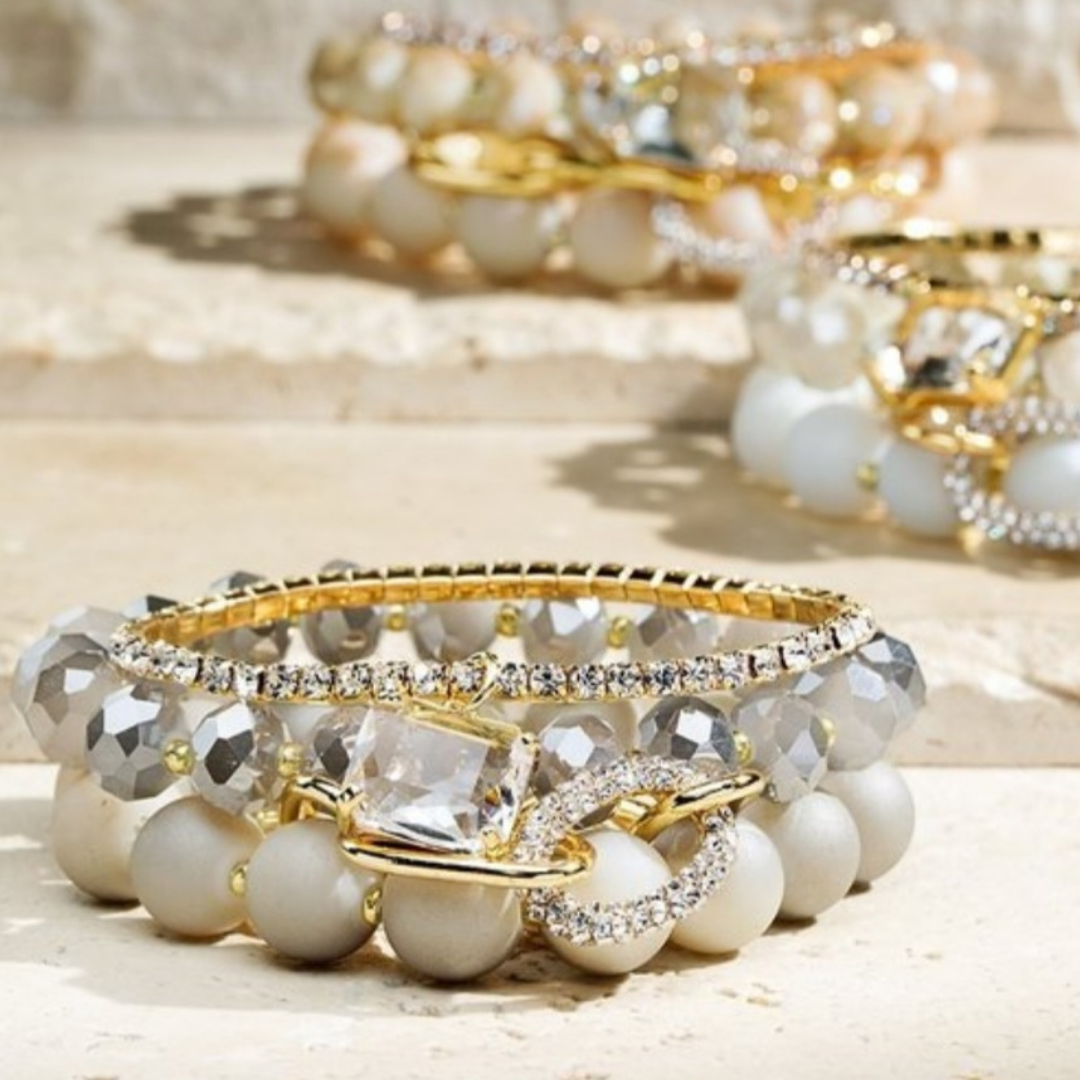 Pavé Diamond Beaded Bracelet – San Antonio Jewelry