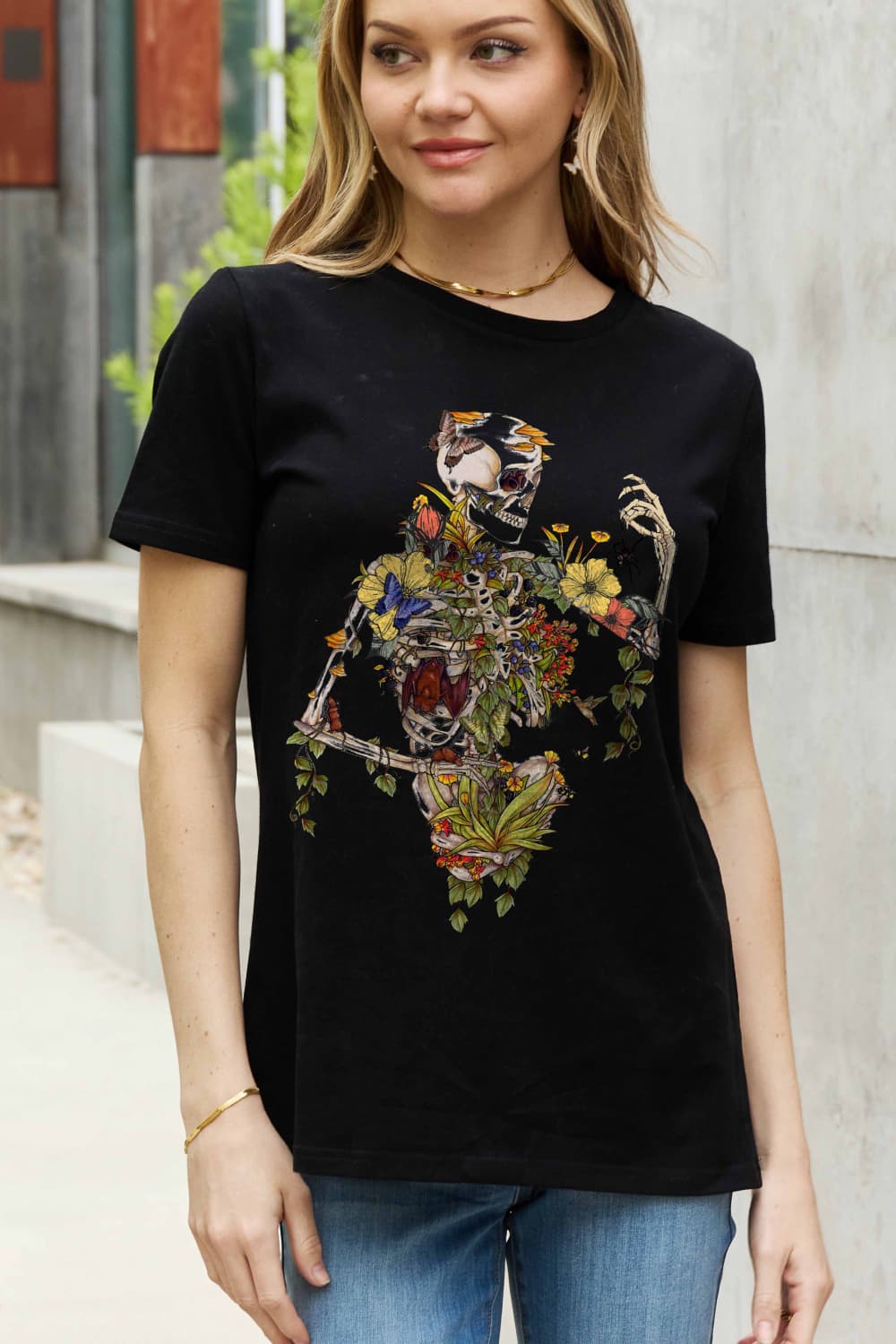 Simply Love Skeleton Graphic Tee