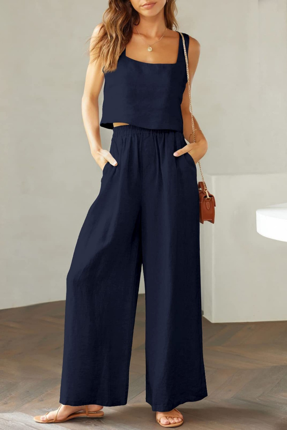 Square Me Top and Wide Leg Pants Set