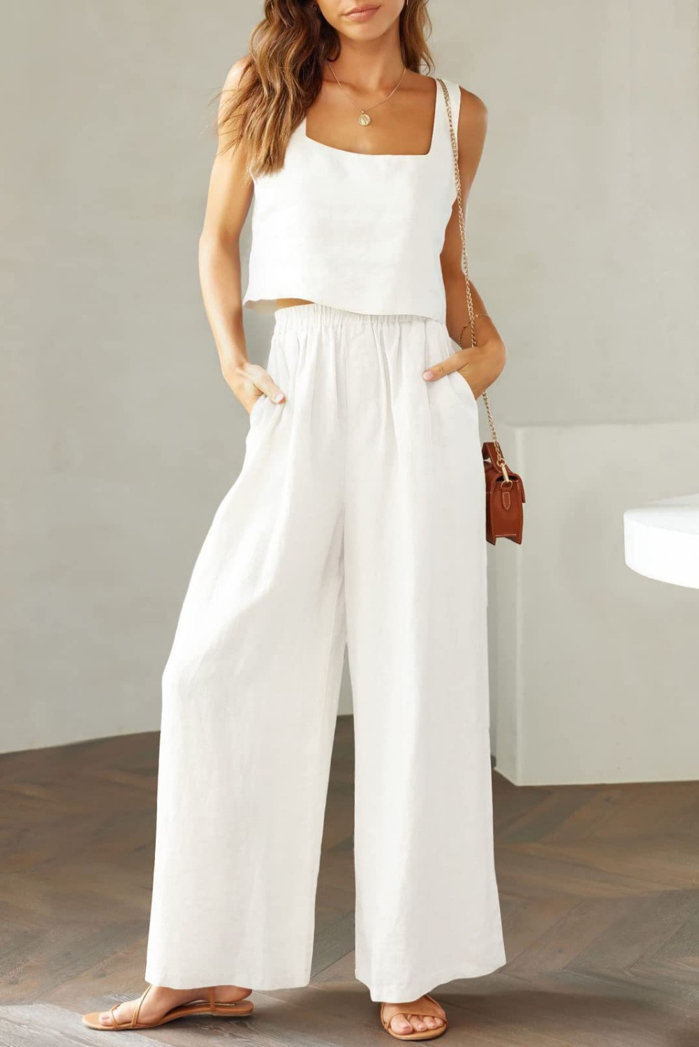 Square Me Top and Wide Leg Pants Set