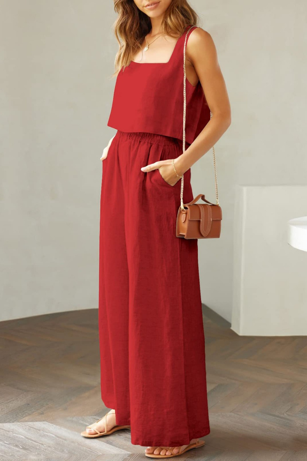 Square Me Top and Wide Leg Pants Set