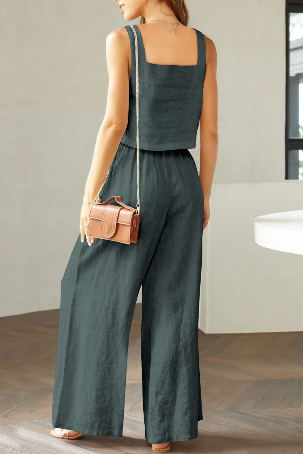 Square Me Top and Wide Leg Pants Set