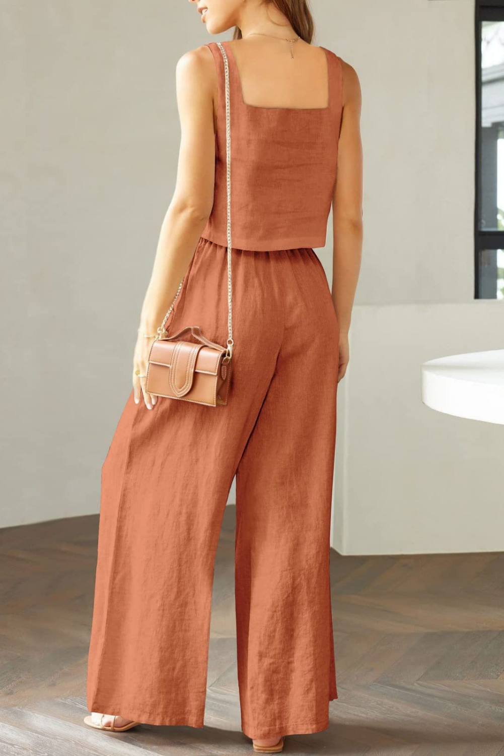 Square Me Top and Wide Leg Pants Set