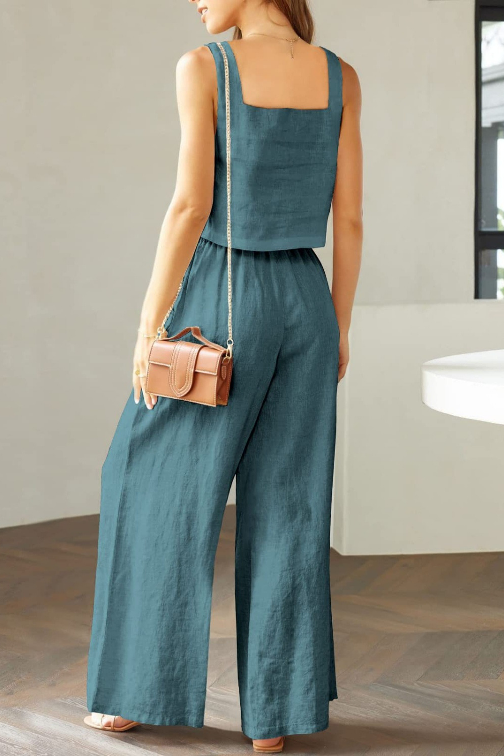 Square Me Top and Wide Leg Pants Set