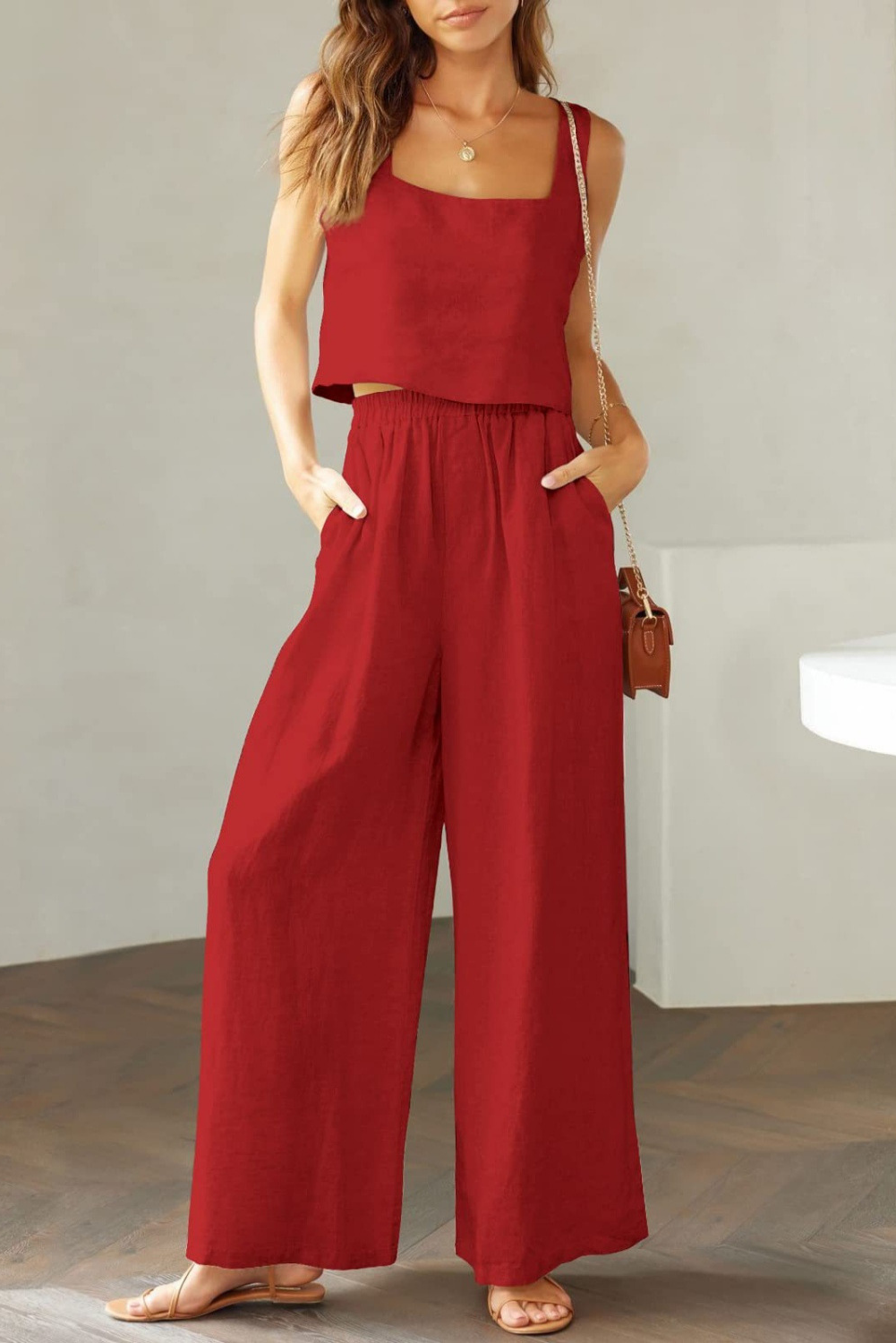 Square Me Top and Wide Leg Pants Set