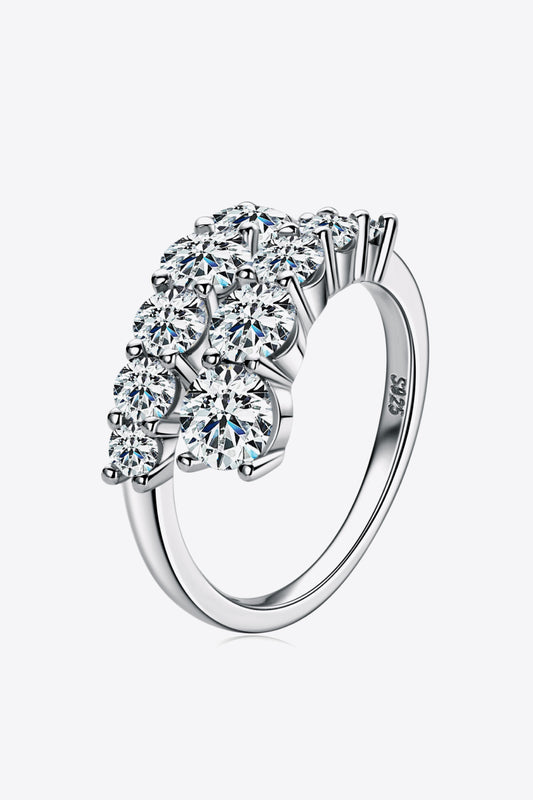 Moissanite Sparkle Sterling Silver Ring