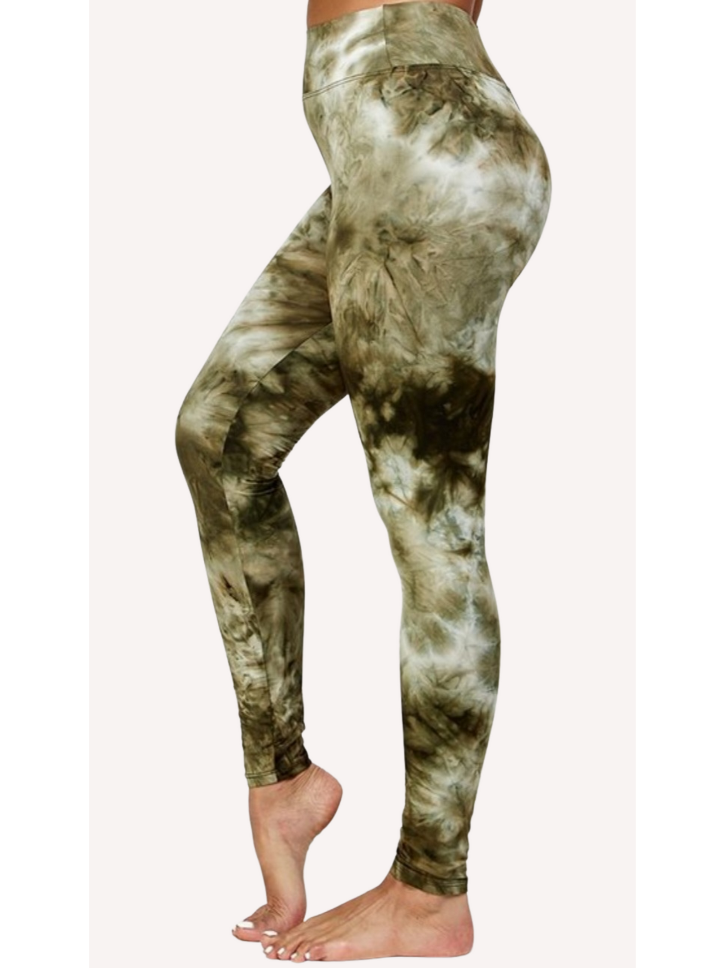 Women's Tie-dye Brushed Leggings With High Waist Band