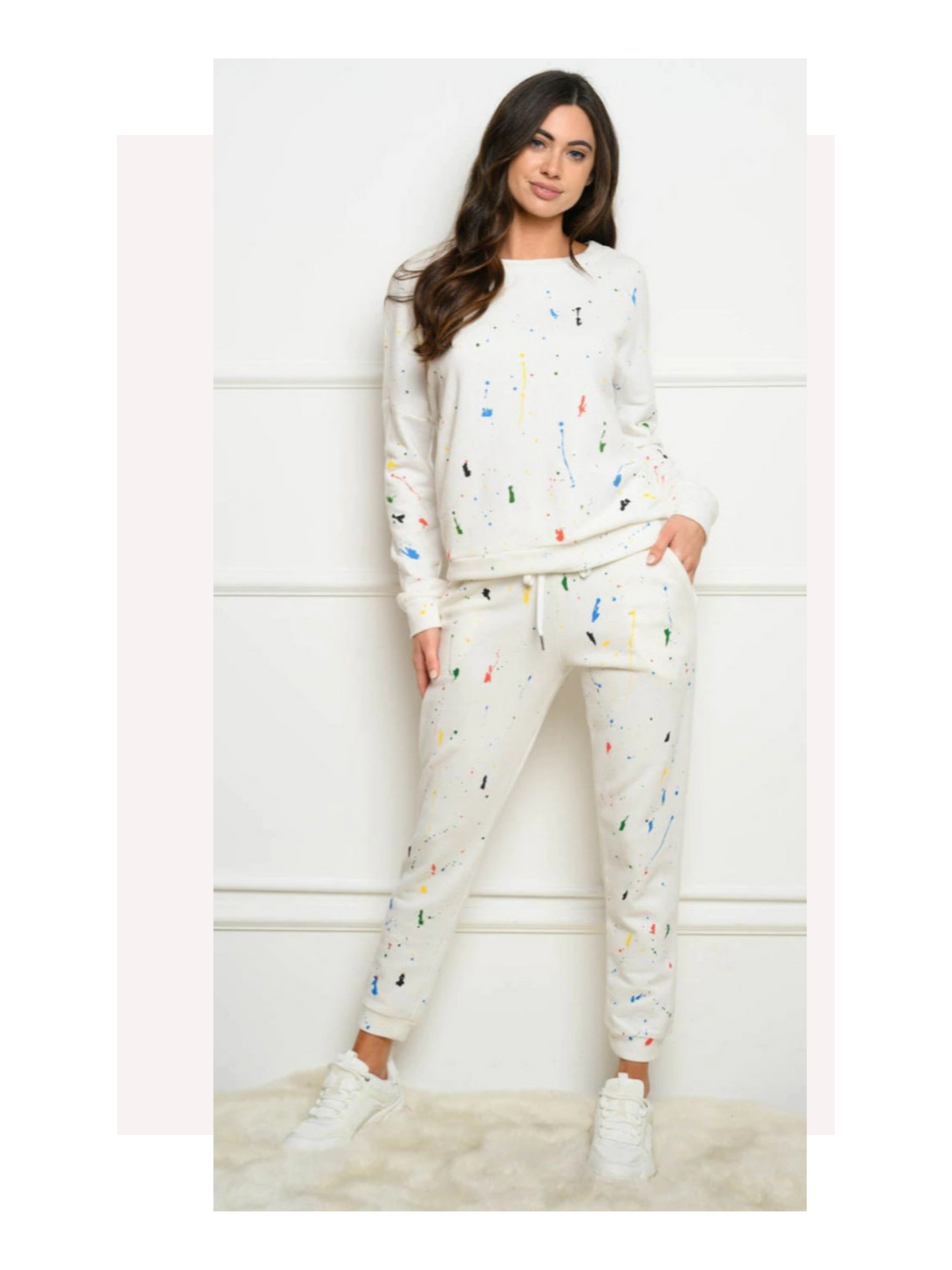 Women's Paint Splatter 2pc Jogger Set