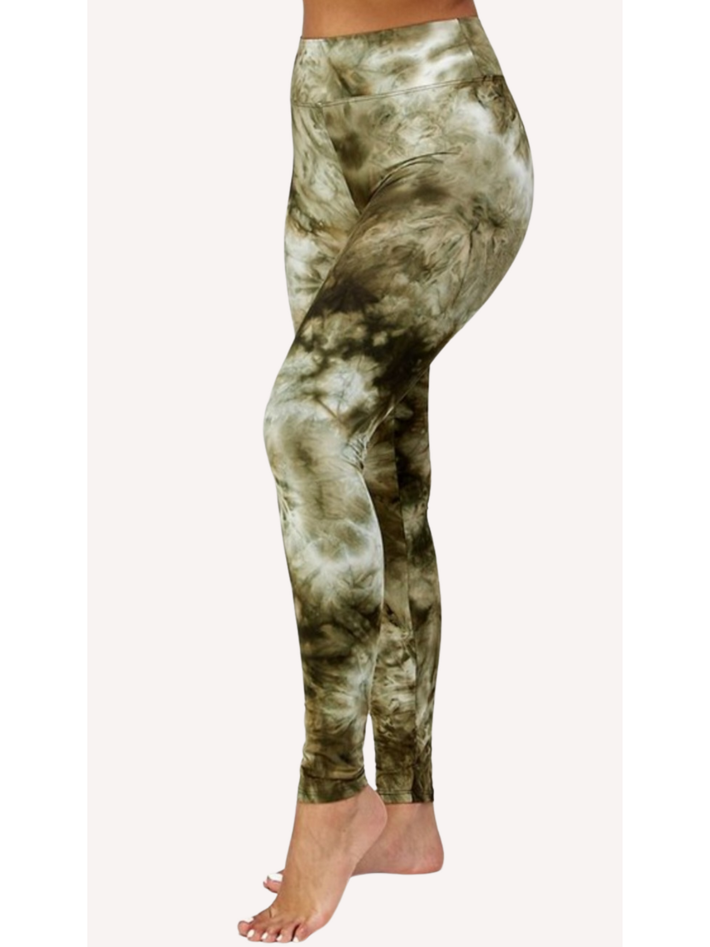 Women's Tie-dye Brushed Leggings With High Waist Band