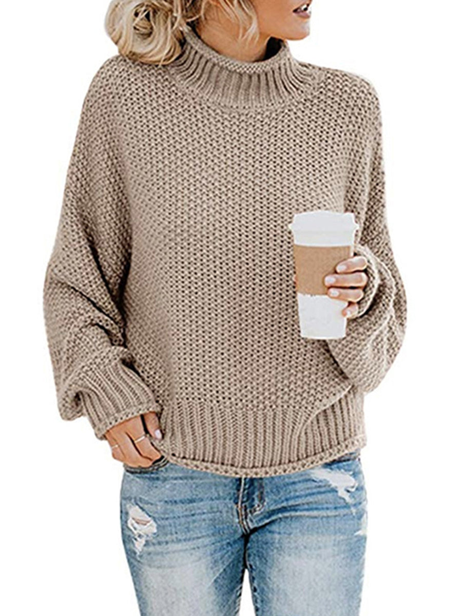 Turtleneck Dropped Shoulder Sweater