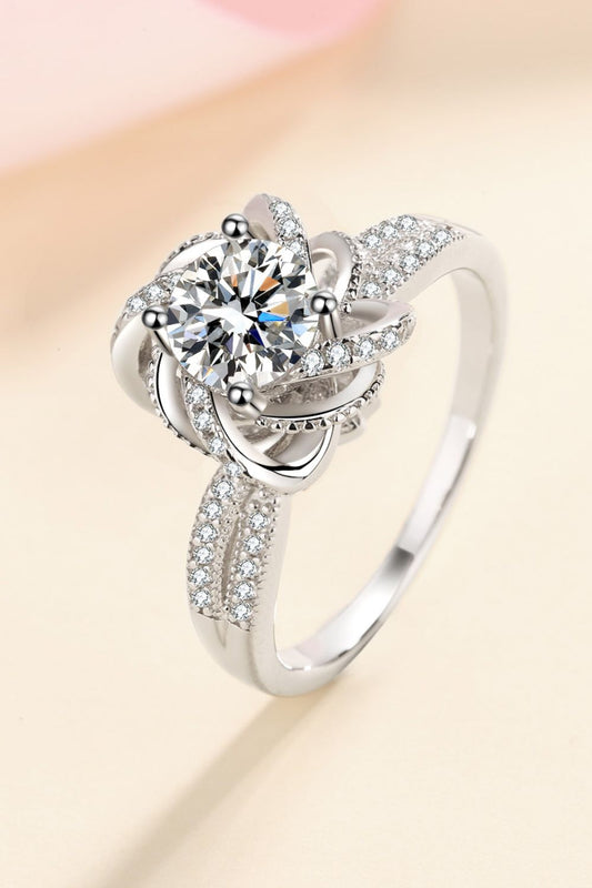 1 Carat Moissanite Love Entwined Sterling Silver Ring