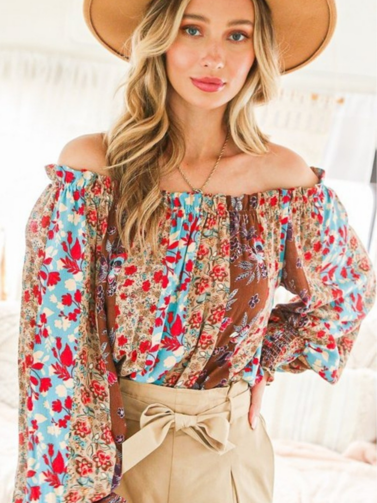 Women's Off-The-Shoulder Floral Top