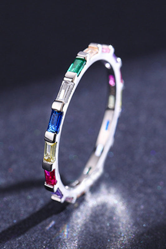 Multicolered Sterling Silver Ring
