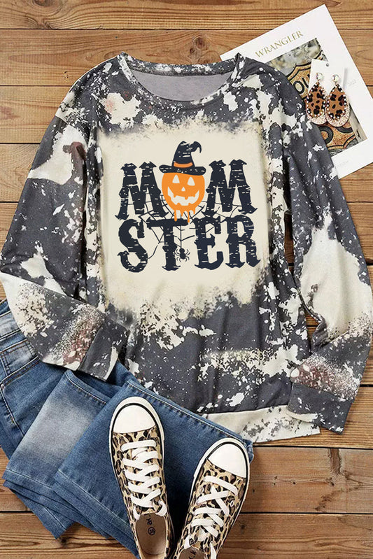 Round Neck Long Sleeve MOMSTER Graphic Sweatshirt