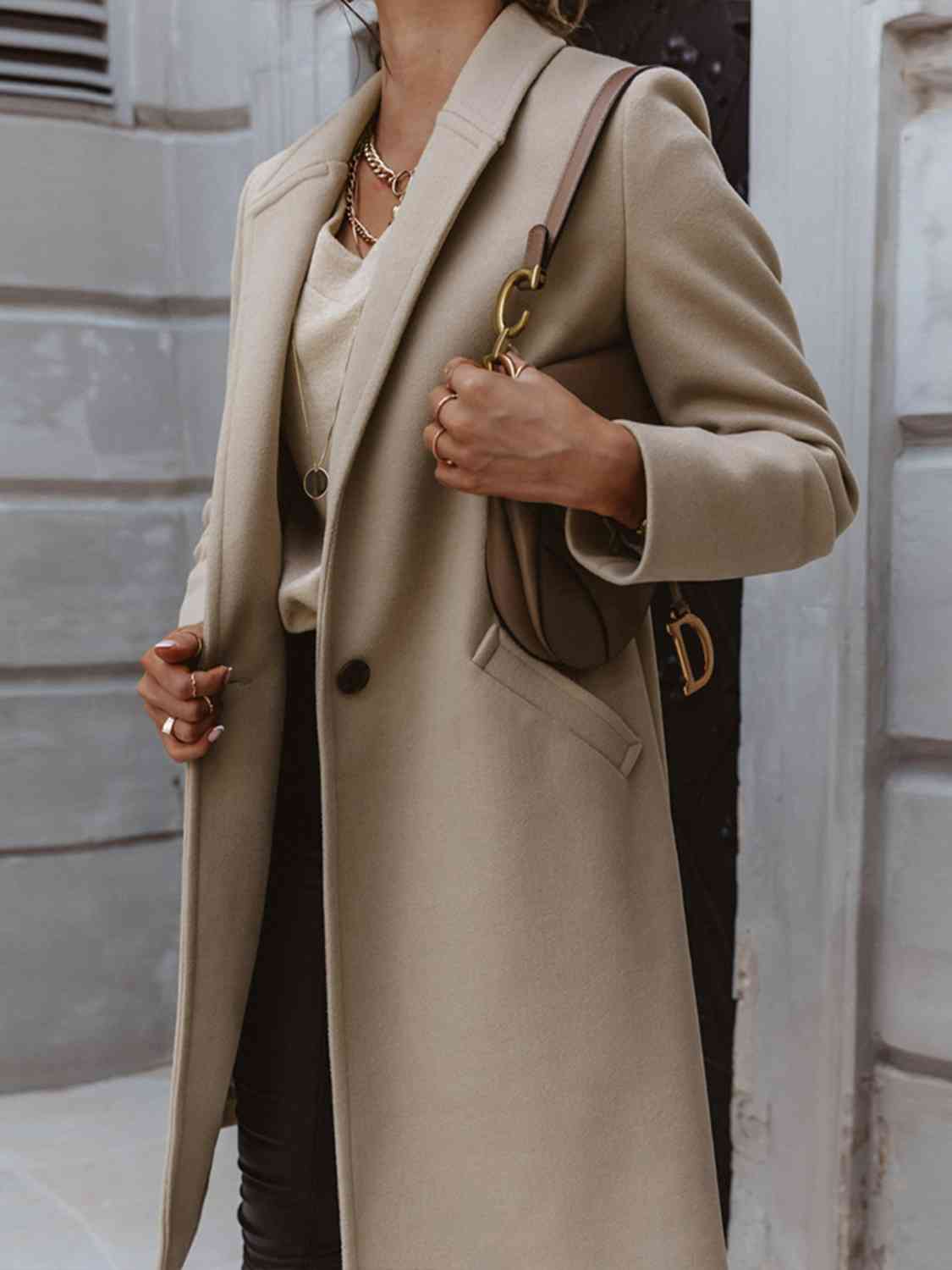 Dont Style Me Long Sleeve Coat with Pockets