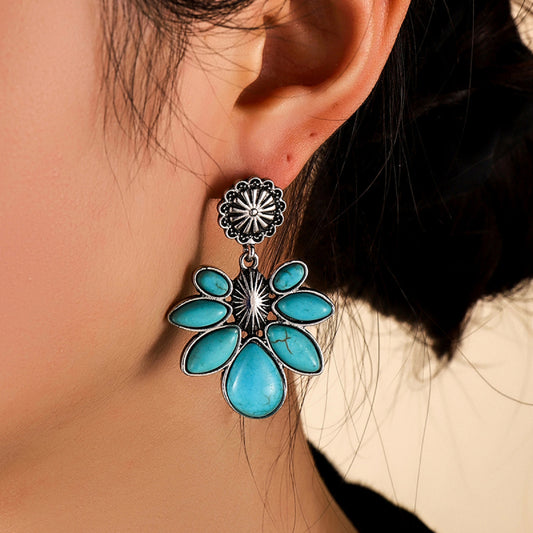Turquoise Spirit Flower Earrings