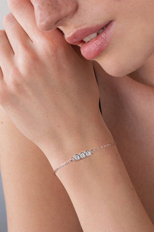 Moissanite Elegant Sterling Silver Bracelet