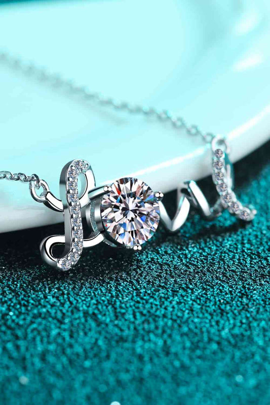Moissanite Love Sterling Silver Necklace